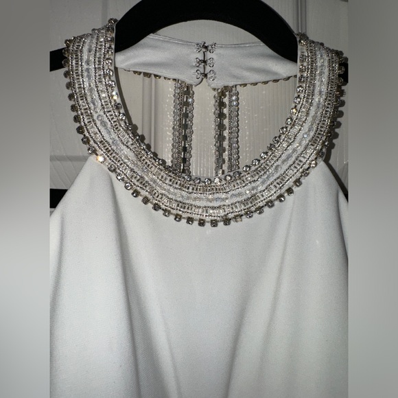 👗 NWT! Mac Duggal Beaded Halter Jersey Knit Dress - Picture 6 of 13